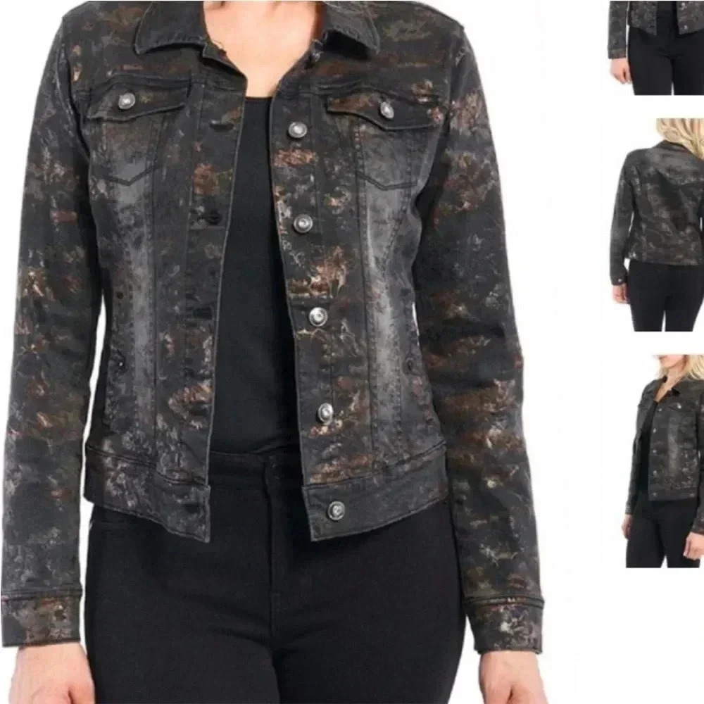 Liverpool Black Metallic Jean Denim Jacket